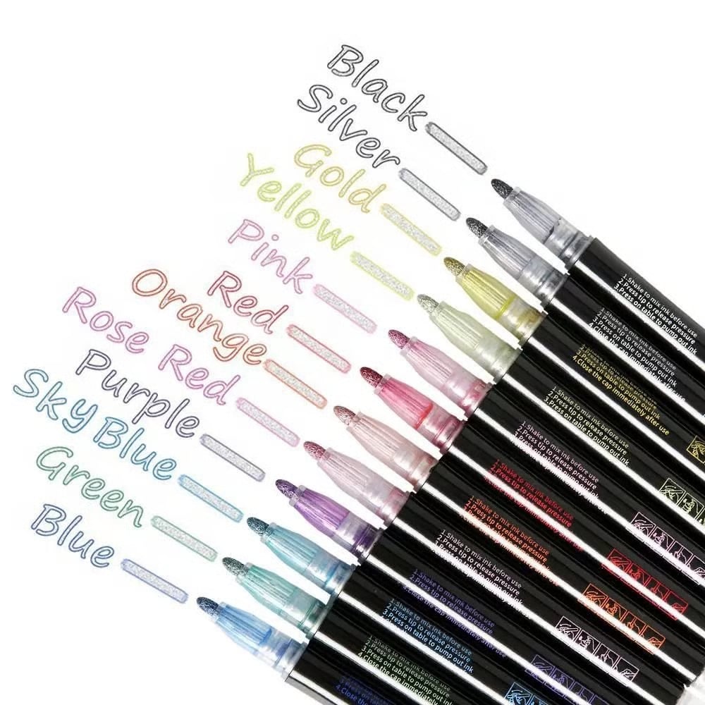 50% Rabatt | Metallic-Marker Set – Brillante Farben für kreative Ideen auf Papier, Glas & mehr