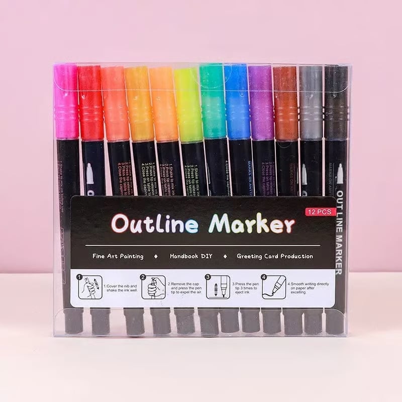 50% Rabatt | Metallic-Marker Set – Brillante Farben für kreative Ideen auf Papier, Glas & mehr